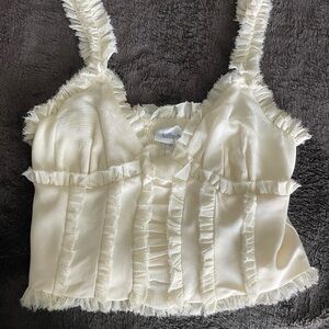 Willow Cream Ruffled Bustier Camisole